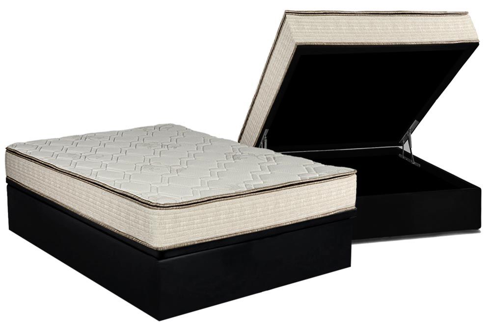 Cama Box Baú CRC +Colchão Molas Montreal Luckspuma