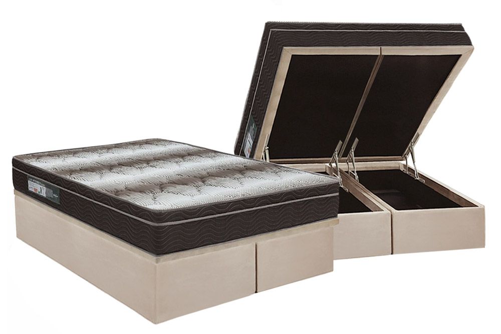 Cama Box Baú CRC +Colchão Ortopédico Light Ortobom