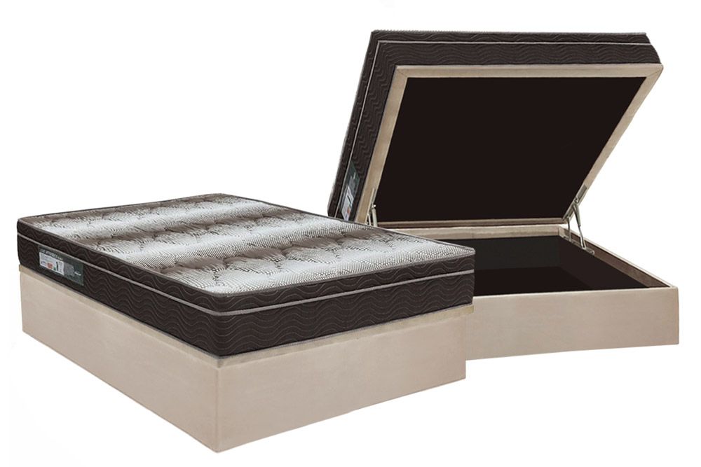 Cama Box Baú CRC +Colchão Ortopédico Light Ortobom