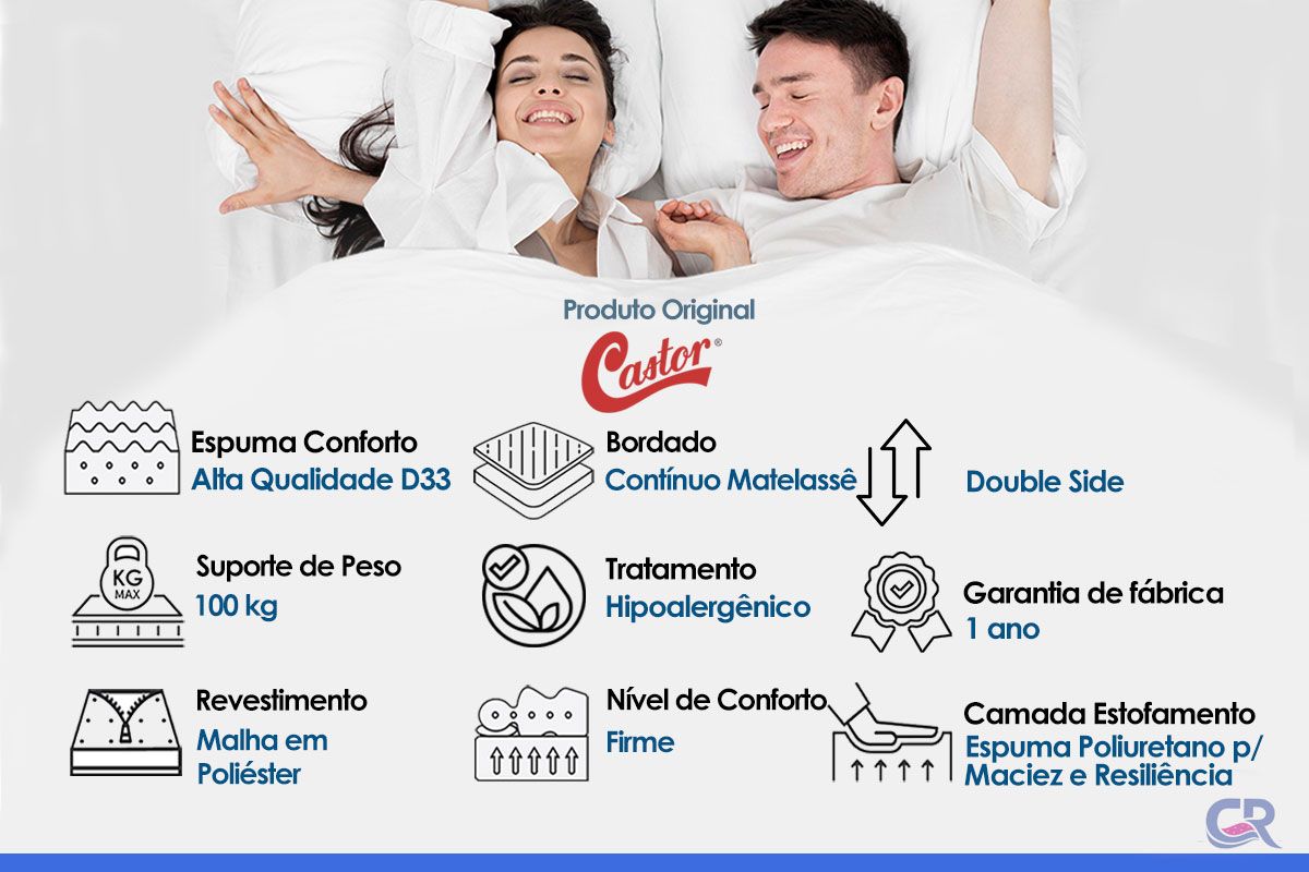 Colchão D33 Castor Sleep Max Colchão D33 Castor Sleep Max