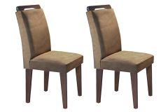 Cadeira Jantar Athenas Kit 2Un Rufato - Café/Suede Chocolate