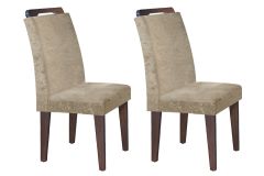 Cadeira Jantar Athenas Kit 2Un Rufato - Café/Suede Chocolate