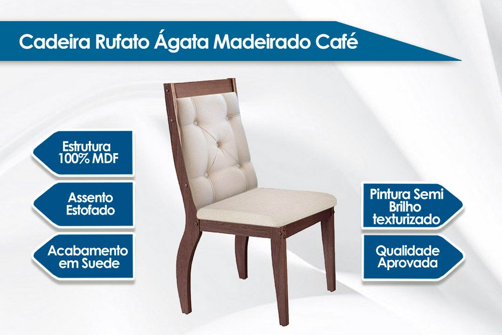 Cadeira Jantar Ágata Kit 2 Un Rufato Cadeira Jantar Ágata Kit 2 Un Rufato