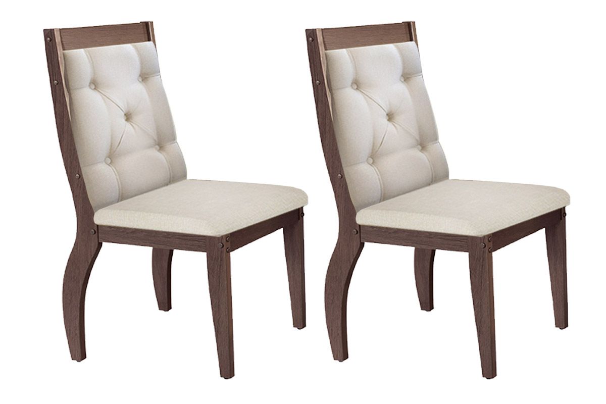 Cadeira Jantar Ágata Kit 2 Un RufatoCafé/Suede Creme Cadeira Jantar Ágata Kit 2 Un RufatoCafé/Suede Creme