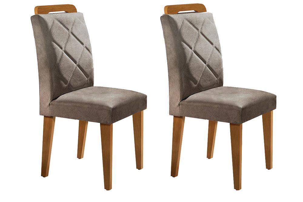 Sala de Jantar Completa Jade Tampo Madeirado c/ Vidro Canto Curvo 180x90cm e 6 Cadeiras Melissa - Rufato