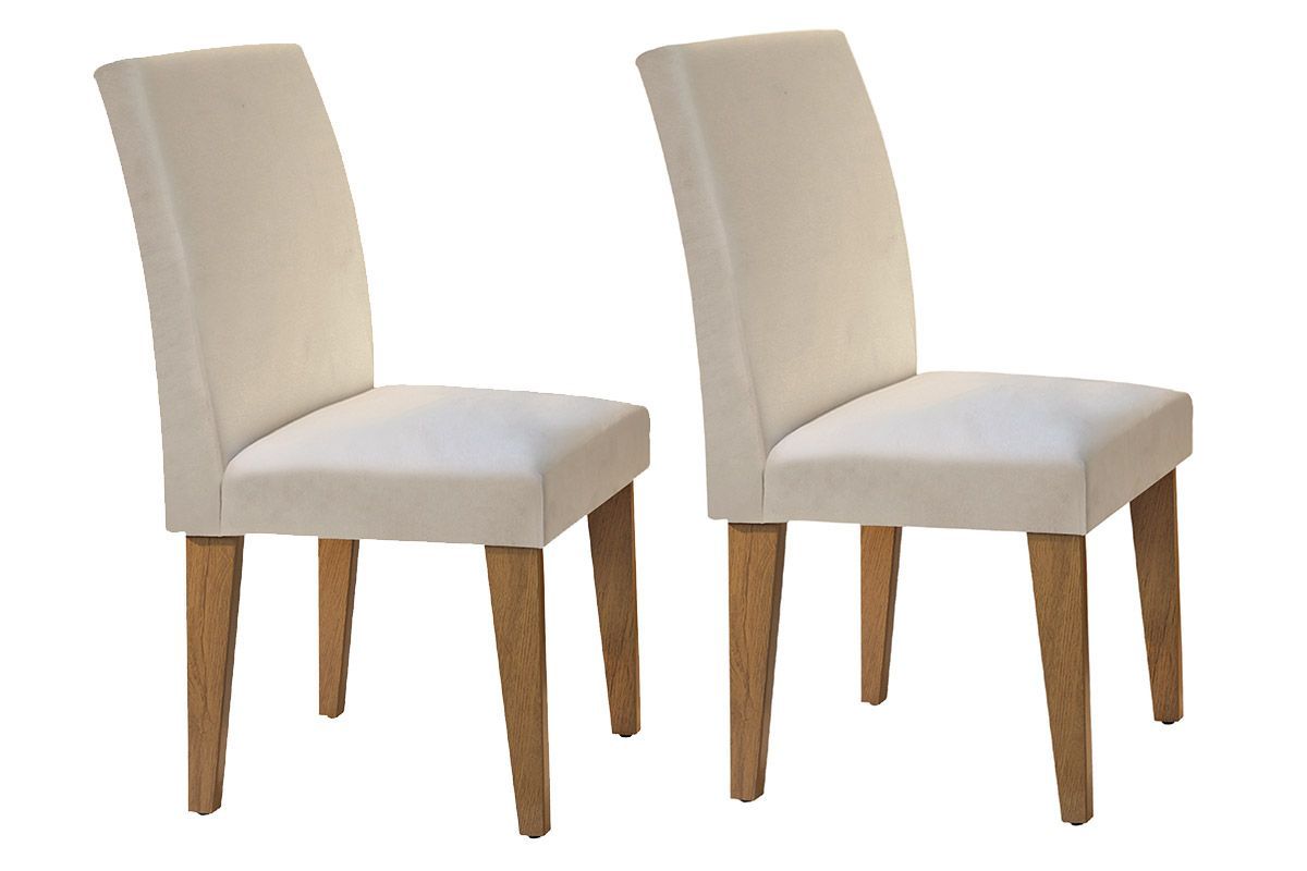 Sala de Jantar Completa Jade Tampo Madeirado c/ Vidro Canto Curvo 180x90cm e 6 Cadeiras Grécia - Rufato