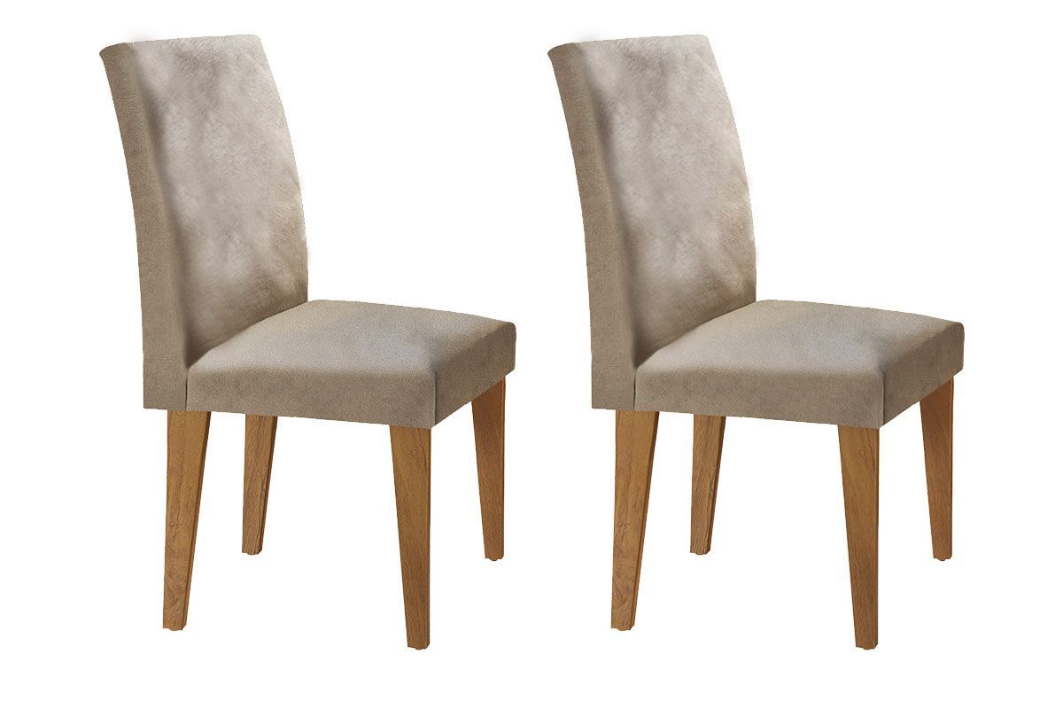 Sala de Jantar Completa Jade Tampo Madeirado c/ Vidro Canto Curvo 180x90cm e 6 Cadeiras Grécia - Rufato