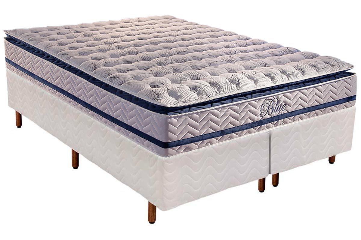 Cama Box CRC +Colchão Molas Blue Paropas