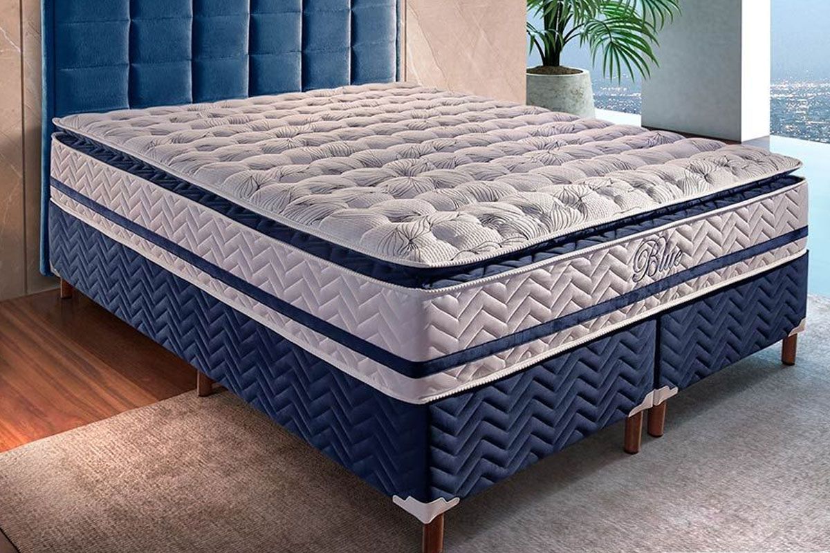 Cama Box CRC +Colchão Molas Blue Paropas