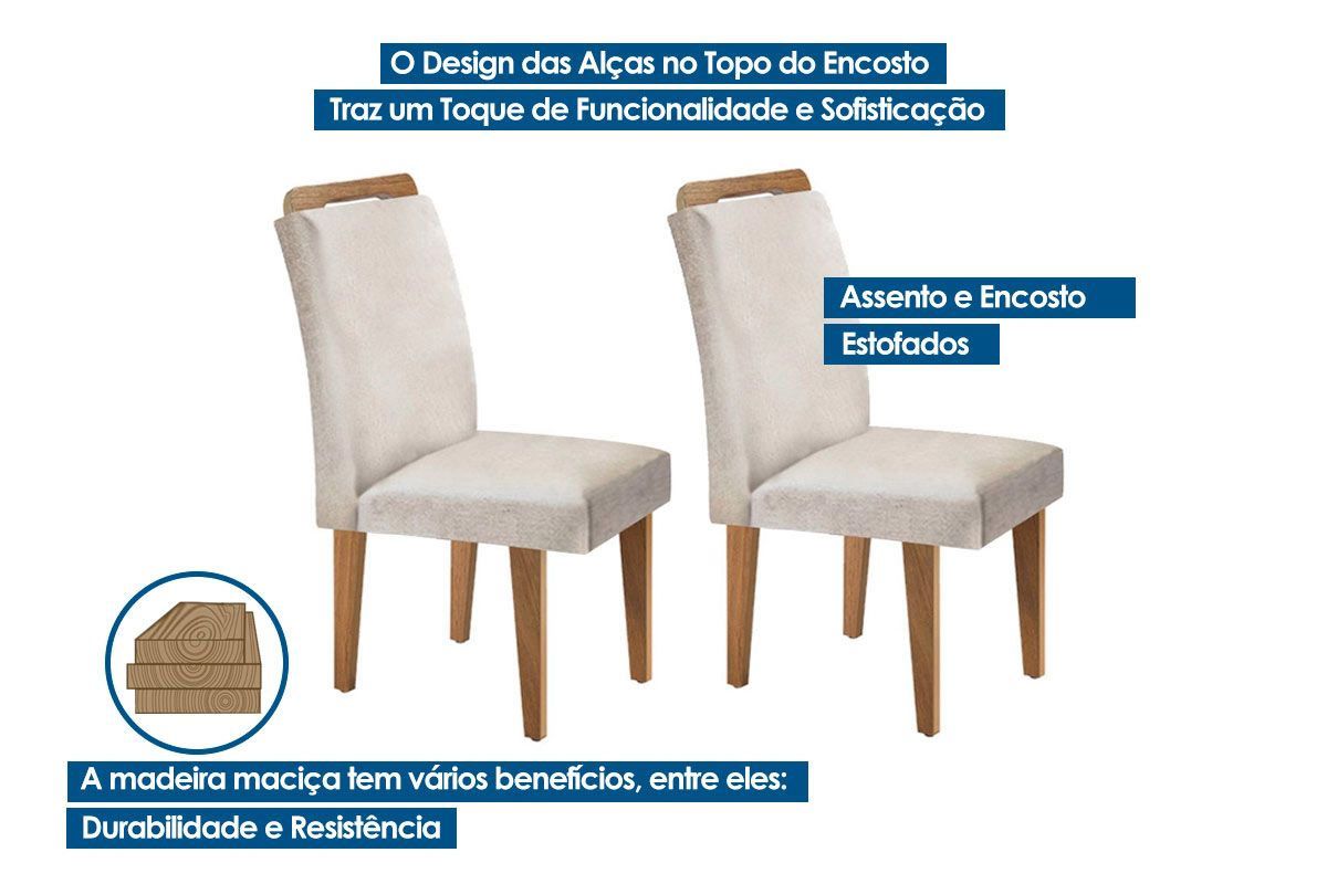 Sala Jantar Mesa Berlim Tampo MDF/Vidro Canto Curvo 120cm + 4Cadeiras Athenas - Rufato