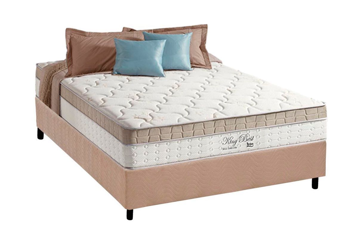 Cama Box CRC +Colchão Molas King Best Anjos