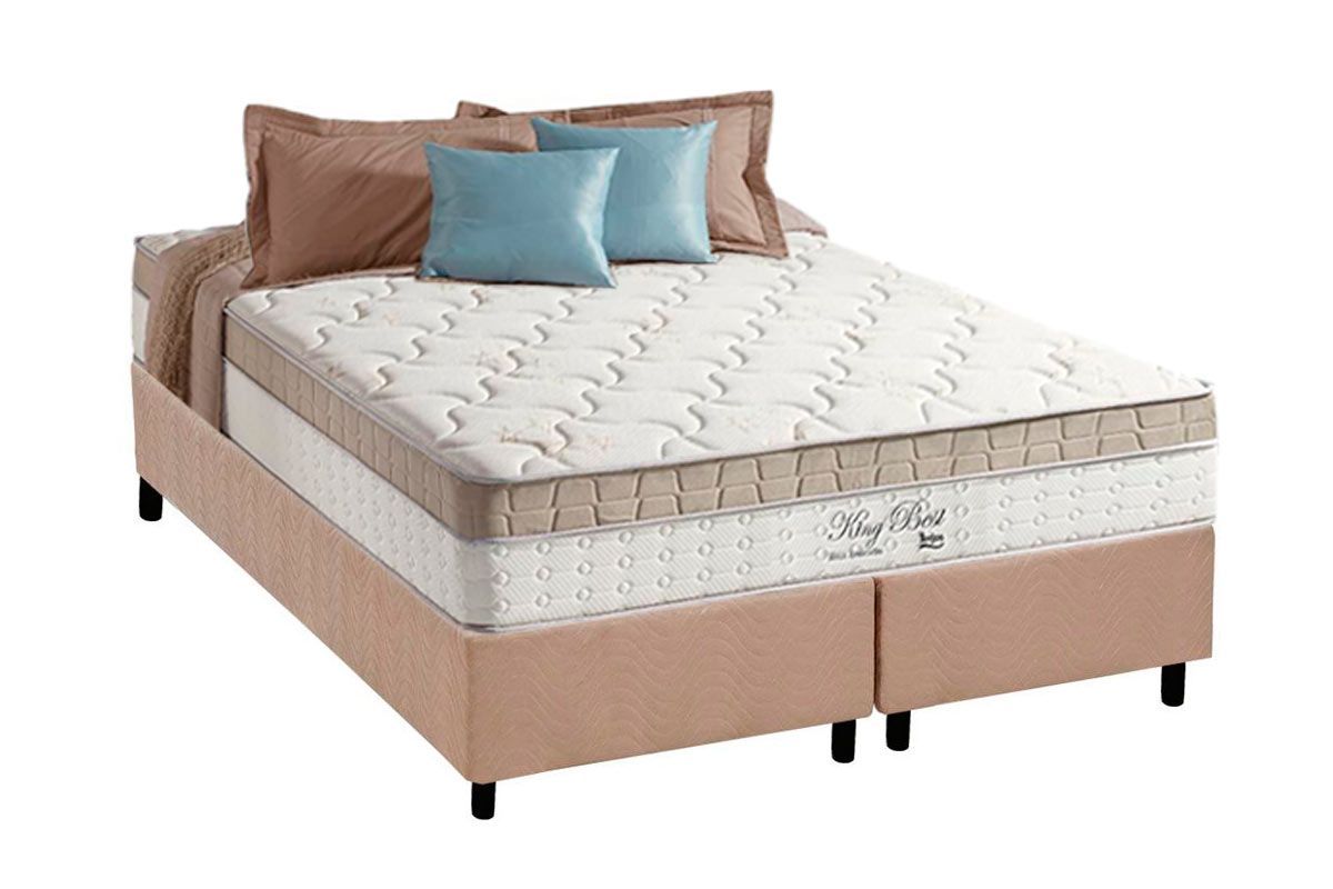 Cama Box CRC +Colchão Molas King Best Anjos