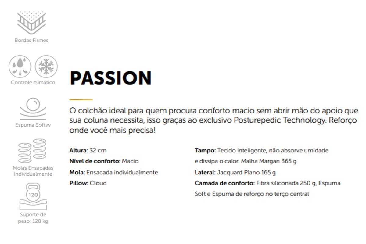 Cama Box CRC +Colchão Molas Passion Sealy