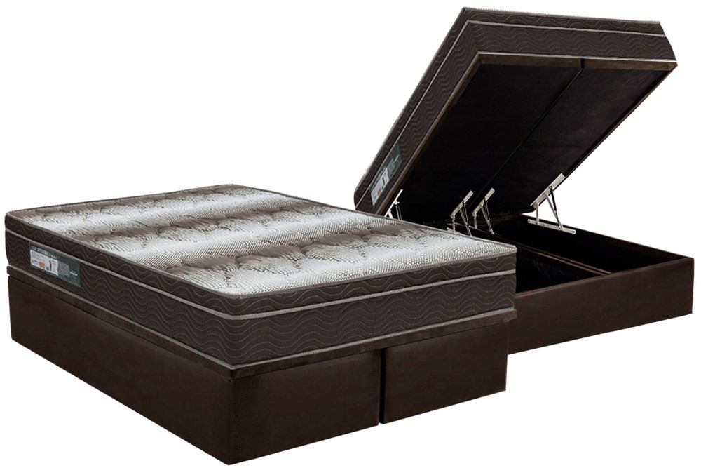 Cama Box Baú CRC +Colchão Ortopédico Light Ortobom