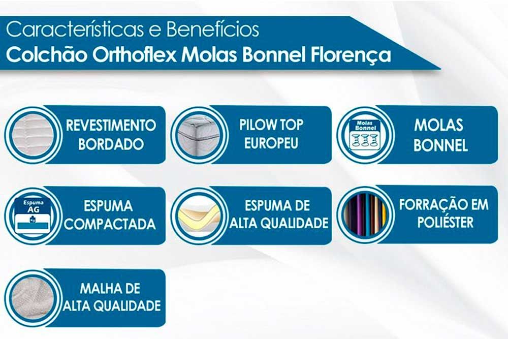 Cama Box CRC +Colchão Molas Florença Orthoflex