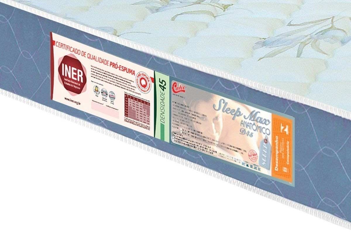 Cama Box CRC +Colchão Espuma D45 Sleep Max Castor