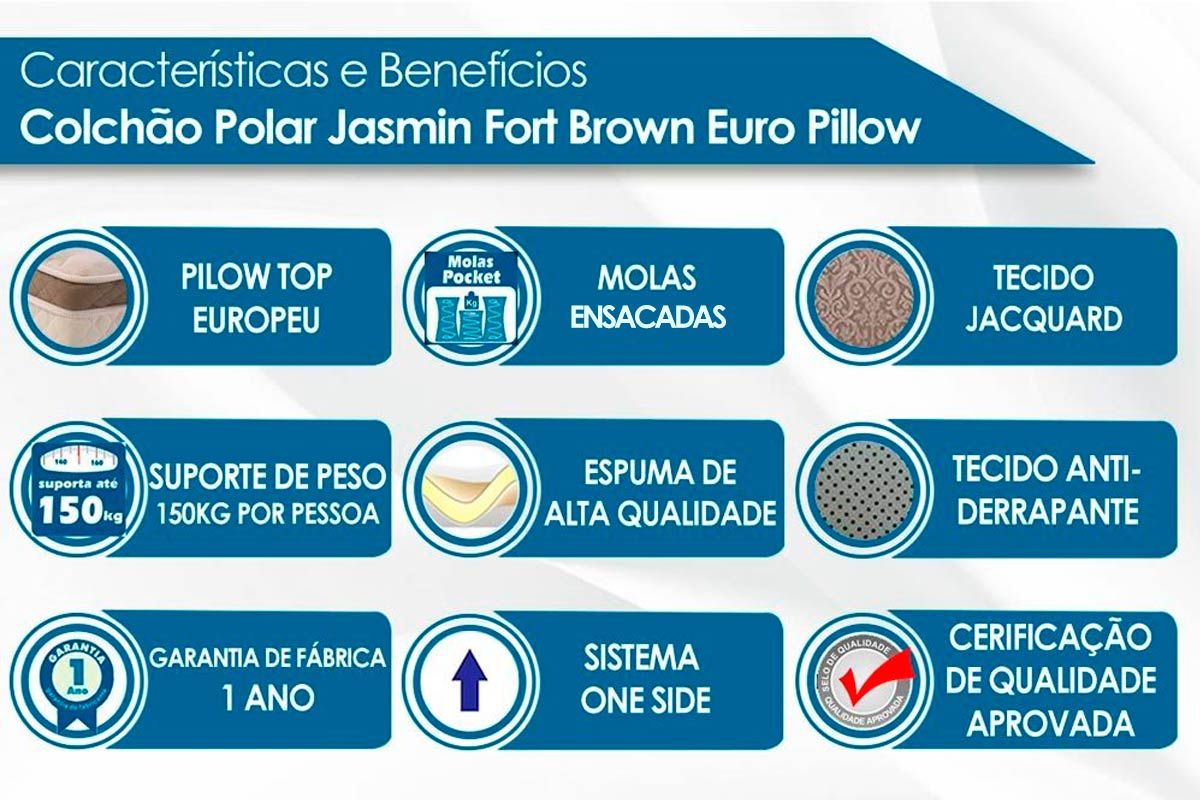 Cama Box CRC +Colchão Molas Jasmim Polar