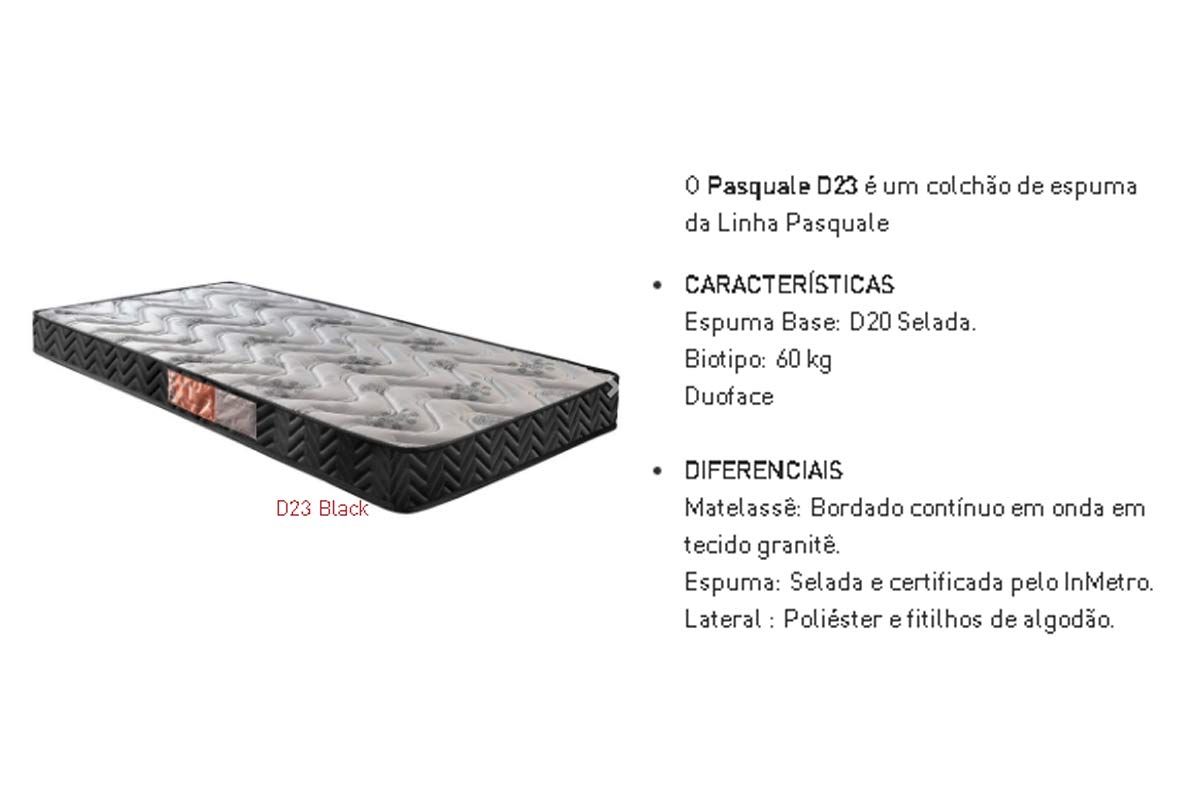 Cama Box CRC +Colchão Espuma D23 Pasquale Paropas
