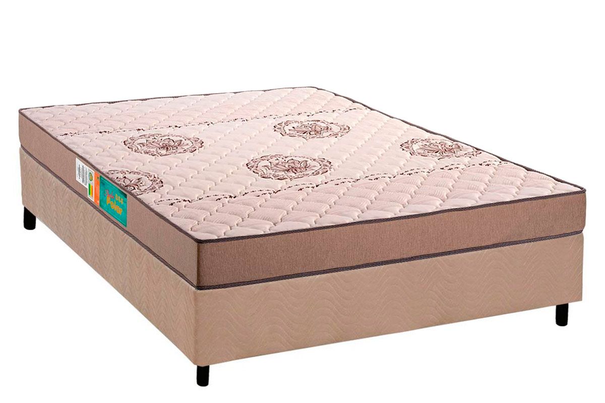 Cama Box CRC +Colchão Espuma D33 Pérola Polar