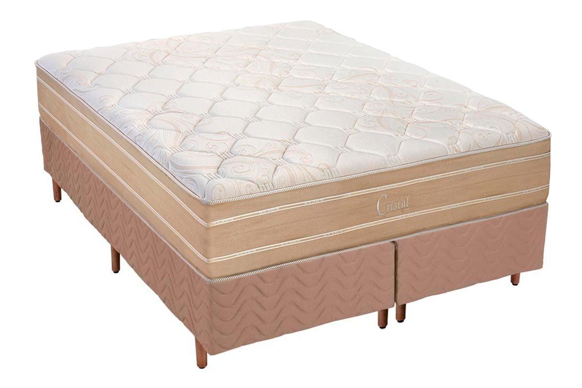 Cama Box CRC +Colchão Molas Cristal Polar