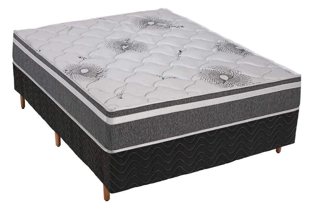 Cama Box CRC +Colchão Espuma D33 Pérola Polar