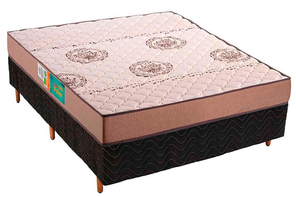 Cama Box CRC +Colchão Espuma D33 Pérola Polar