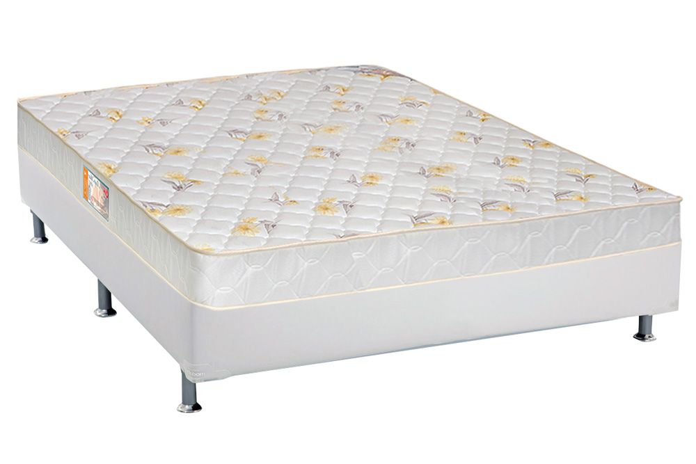 Cama Box CRC +Colchão Espuma D28 Sleep Max Castor