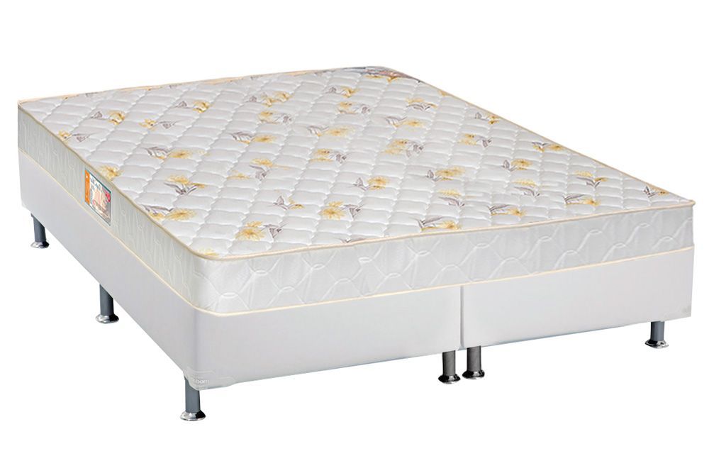 Cama Box CRC +Colchão Espuma D28 Sleep Max Castor