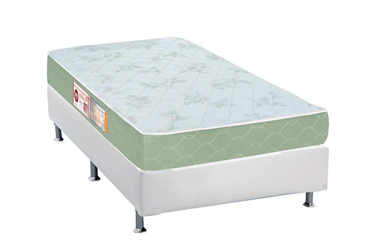 Cama Box CRC +Colchão Espuma D33 Sleep Max Castor