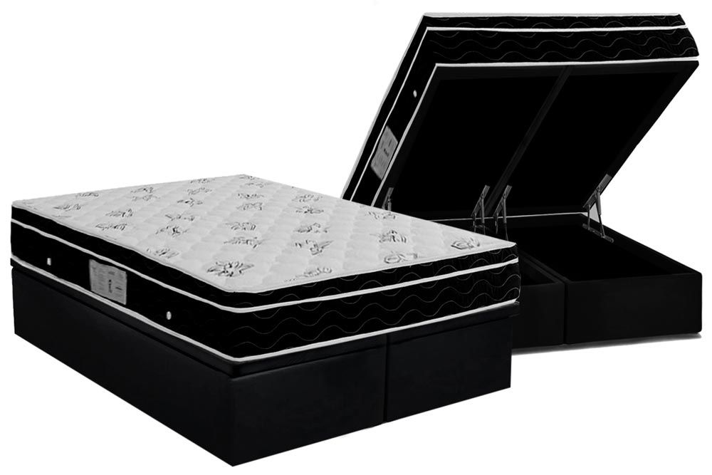 Cama Box Baú CRC +Colchão Molas Physical Ortobom