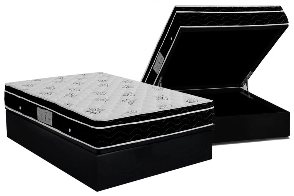 Cama Box Baú CRC +Colchão Molas Physical Ortobom