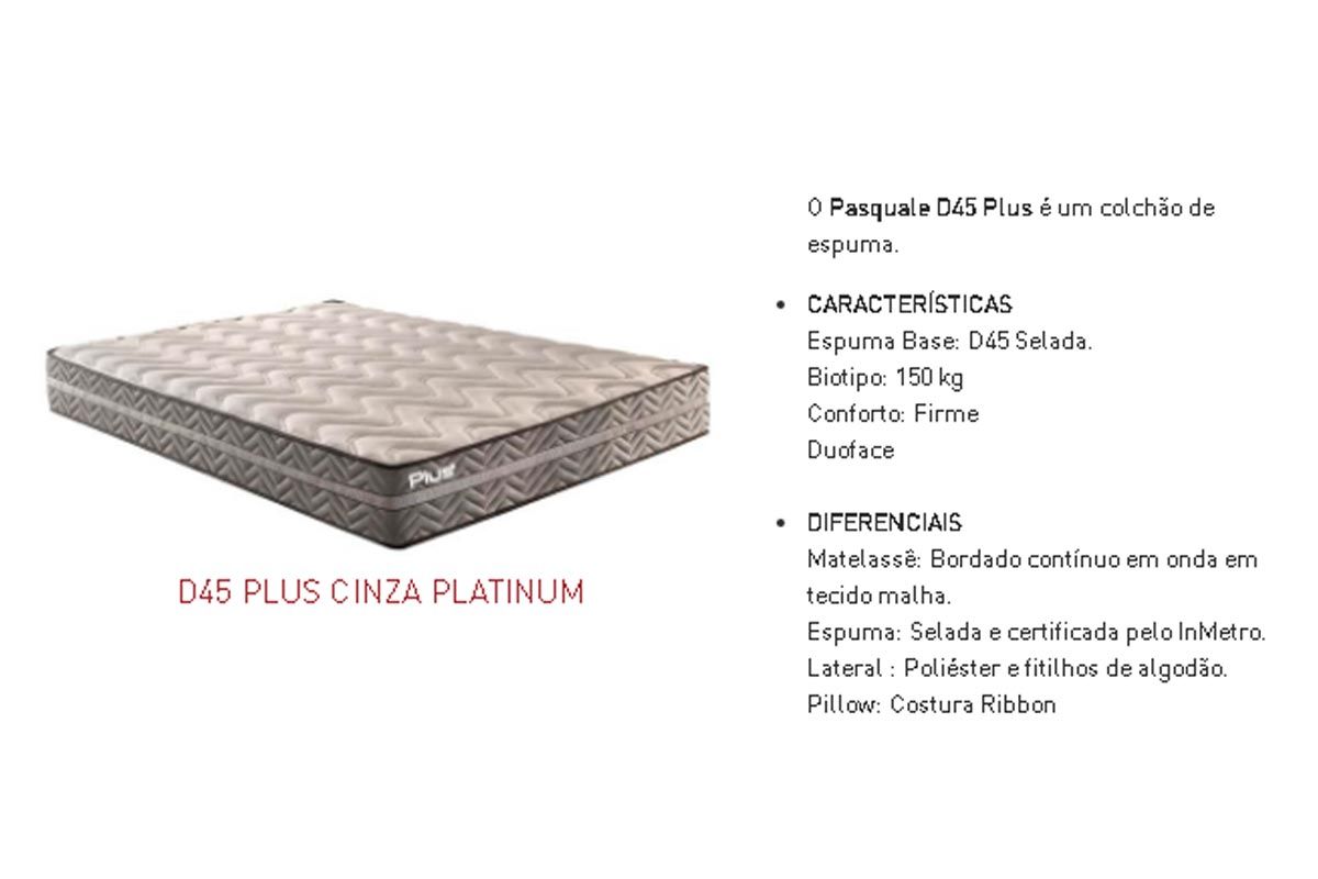 Cama Box CRC +Colchão Espuma D45 Pasquale Paropas