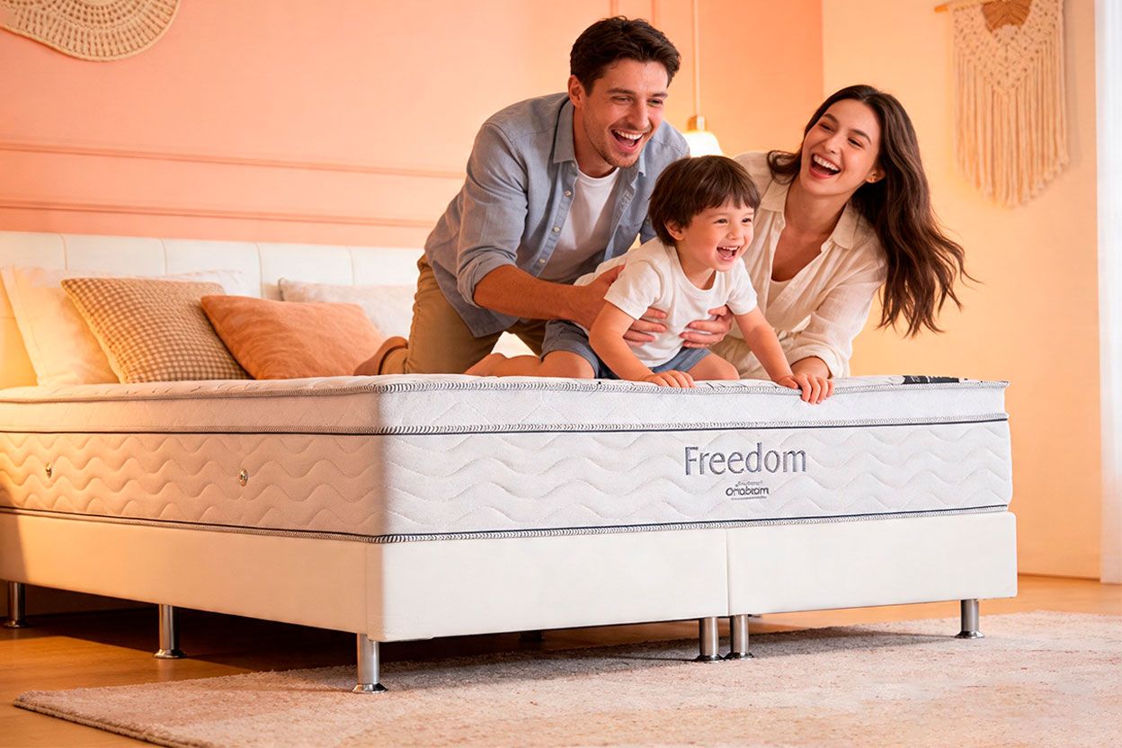 Cama Box CRC +Colchão Molas Freedom Ortobom