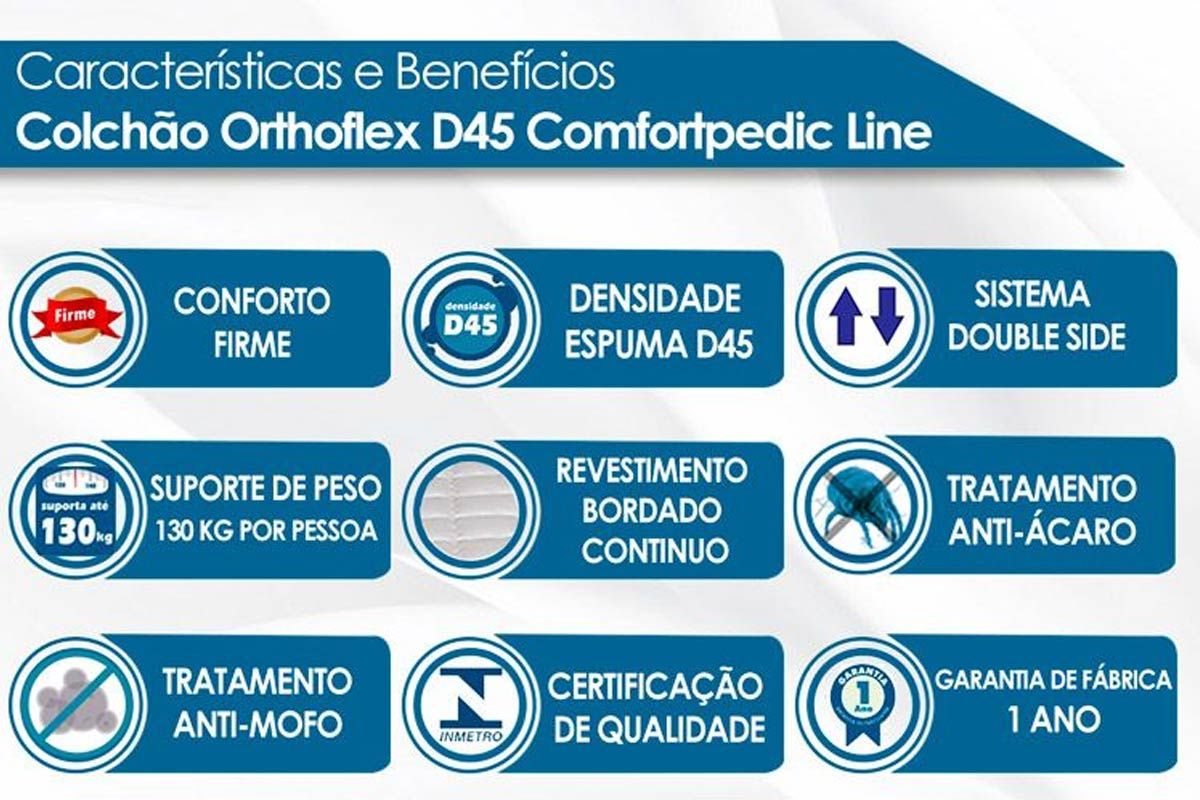 Cama Box CRC +Colchão D45 Comfortpedic Orthoflex