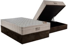 Cama Box Baú Filhão +Colchão Molas Airtech Ortobom