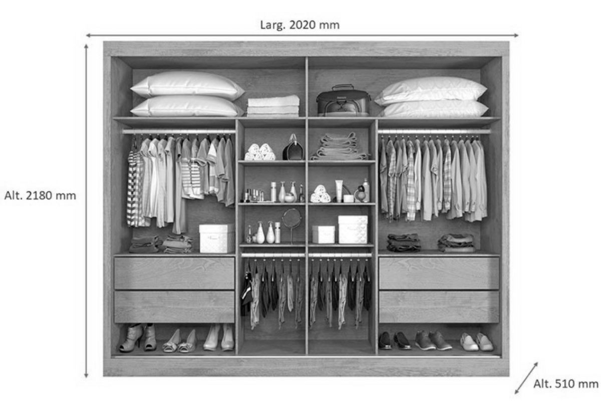 Guarda Roupa Casal 2 Portas e 4 Gavetas Verona Plus Europa Guarda Roupa Casal 2 Portas e 4 Gavetas Verona Plus Europa