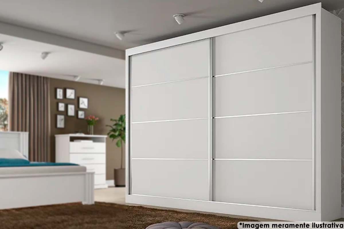 Guarda Roupa Casal 2 Portas e 4 Gavetas Verona Plus EuropaBranco