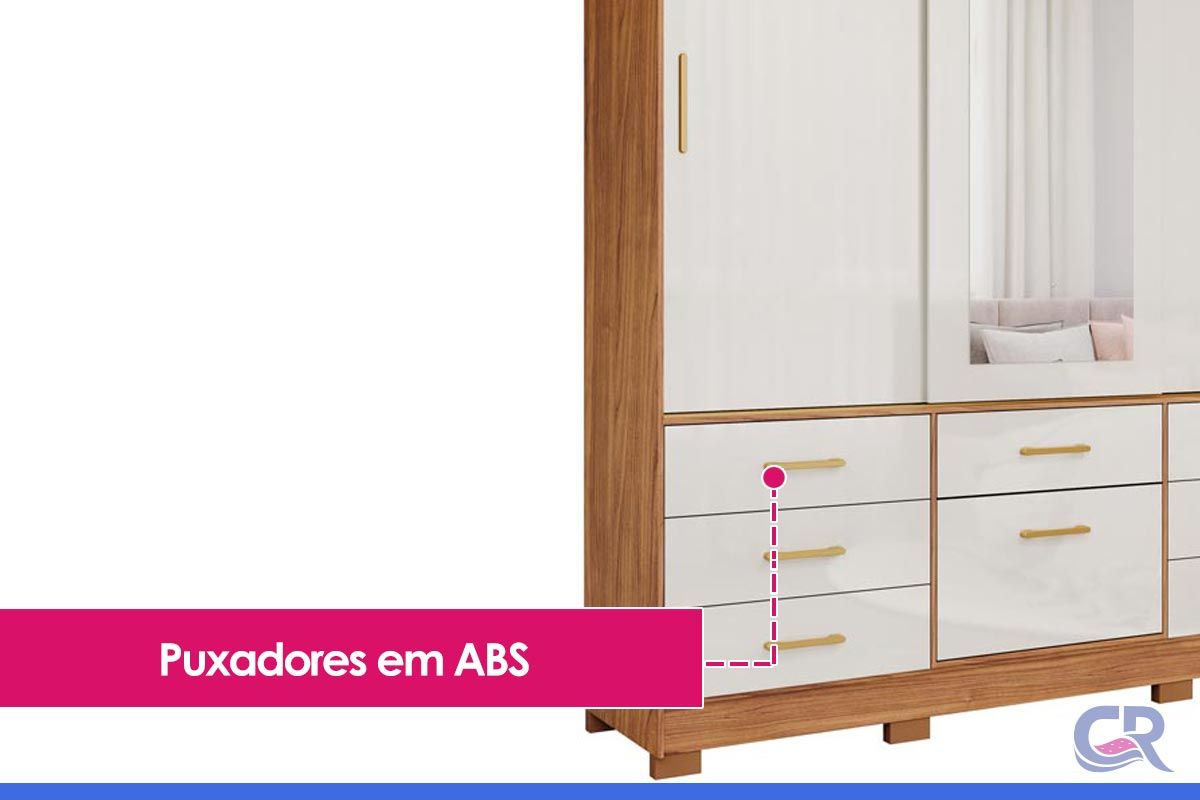 Guarda Roupa Casal 3 Portas de Correr (1 c/Espelho) e 7 Gavetas Luiza Panan Guarda Roupa Casal 3 Portas de Correr (1 c/Espelho) e 7 Gavetas Luiza Panan