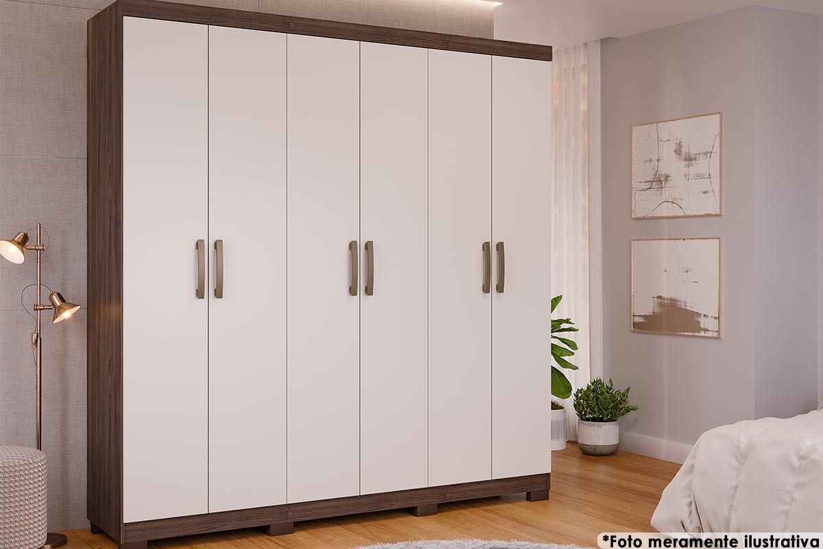 Guarda Roupa Casal 6 Portas e 3 Gavetas Clara Panan Guarda Roupa Casal 6 Portas e 3 Gavetas Clara Panan