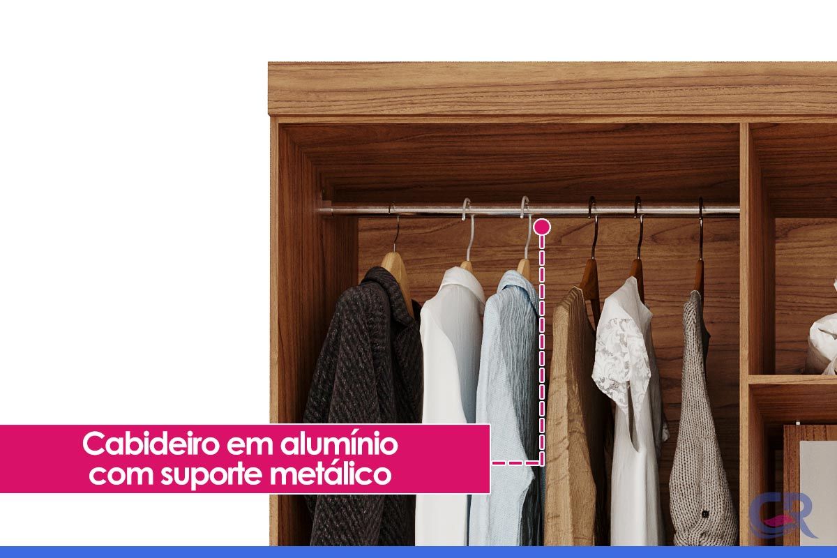 Guarda Roupa Casal 6 Portas (2 c/Espelho) e 3 Gavetas Clara Panan Guarda Roupa Casal 6 Portas (2 c/Espelho) e 3 Gavetas Clara Panan