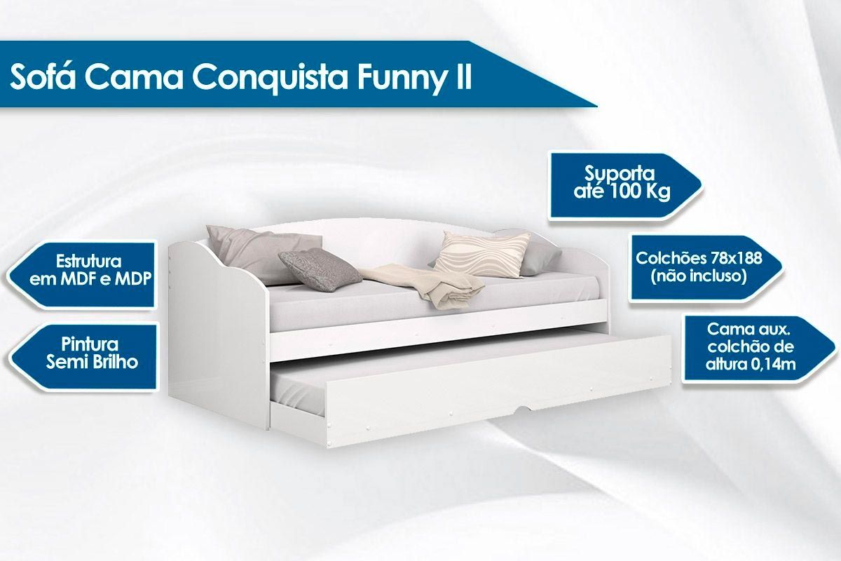 Colchão Solteiro D28 Comfortpedic (2un) + Sofá Cama Funny II
