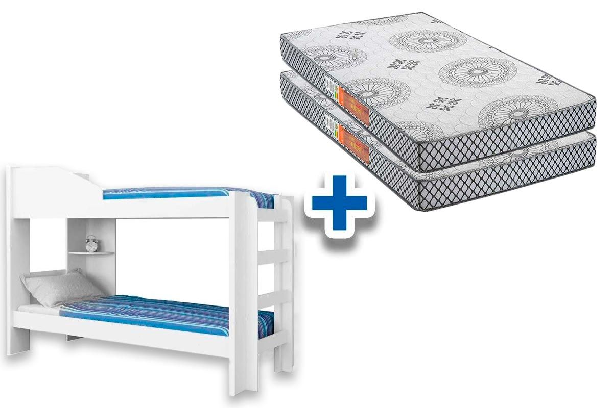 Colchão Pérola Polar (2Un) + Beliche Indy