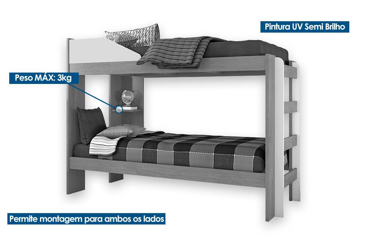 Colchão Pérola Polar (2Un) + Beliche Indy
