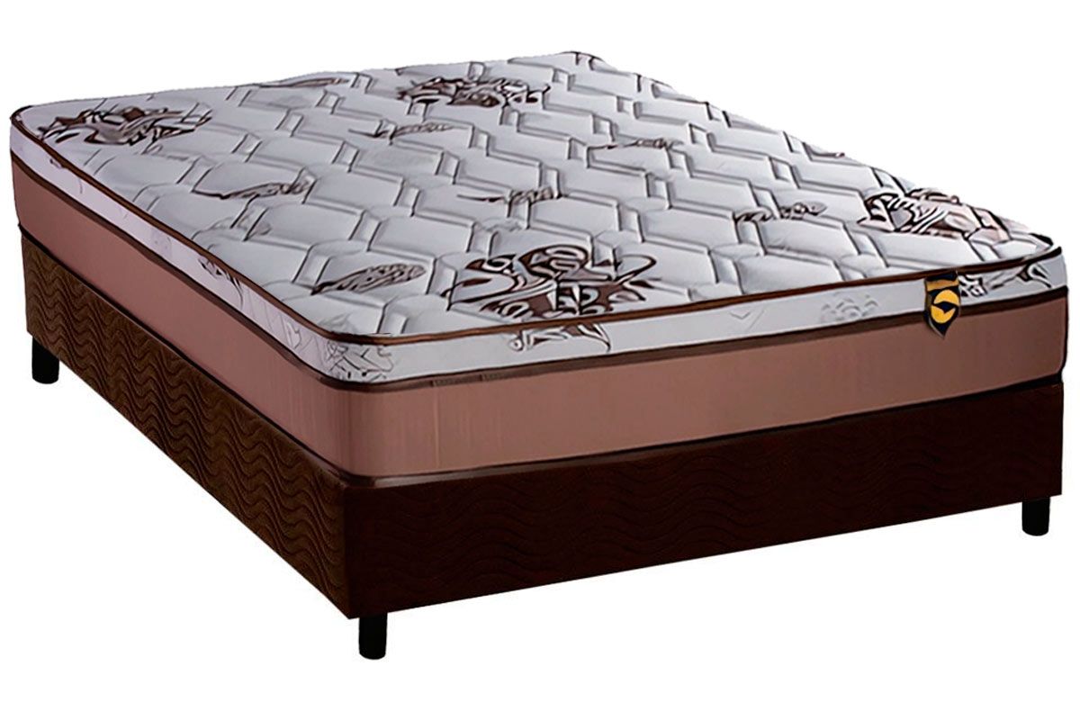 Cama Box CRC +Colchão Molas Caribe Luckspuma