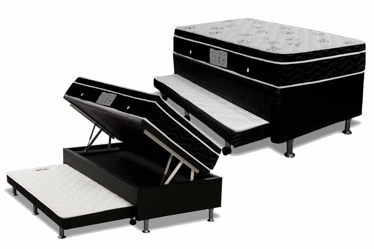 Cama Baú c/Aux CRC +Colchão Molas Physical Ortobom