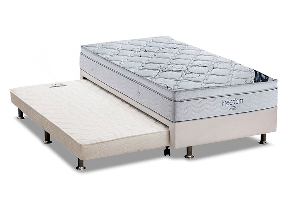 Cama Box c/Aux CRC +Colchão Molas Freedom Ortobom