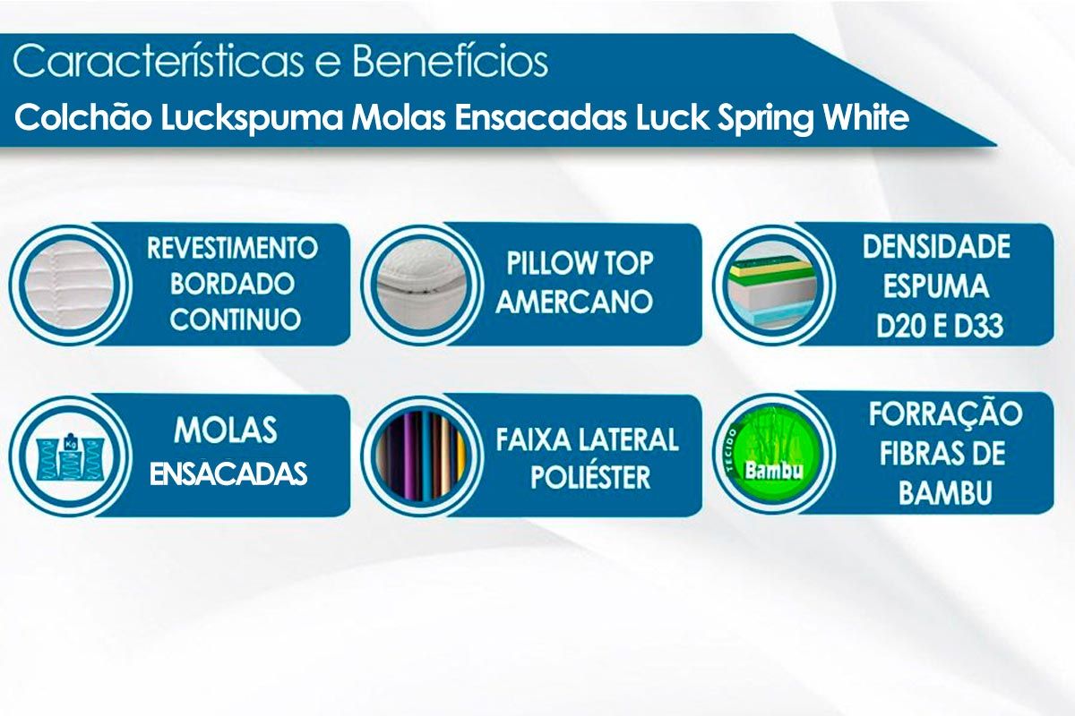 Cama Baú c/Aux CRC +Colchão Molas Spring Luckspuma