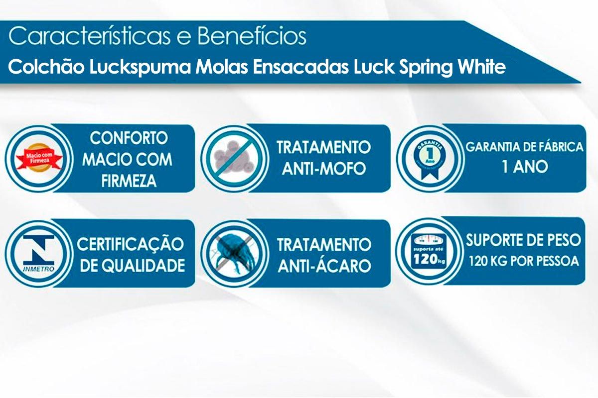 Cama Baú c/Aux CRC +Colchão Molas Spring Luckspuma
