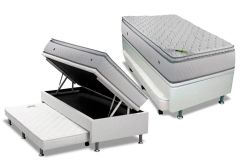 Cama Baú c/Aux Filhão +Colchão Molas Spring Luckspuma