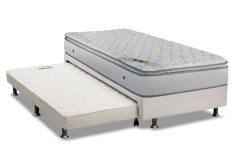 Cama Box c/Aux Filhão +Colchão Molas Luck Luckspuma